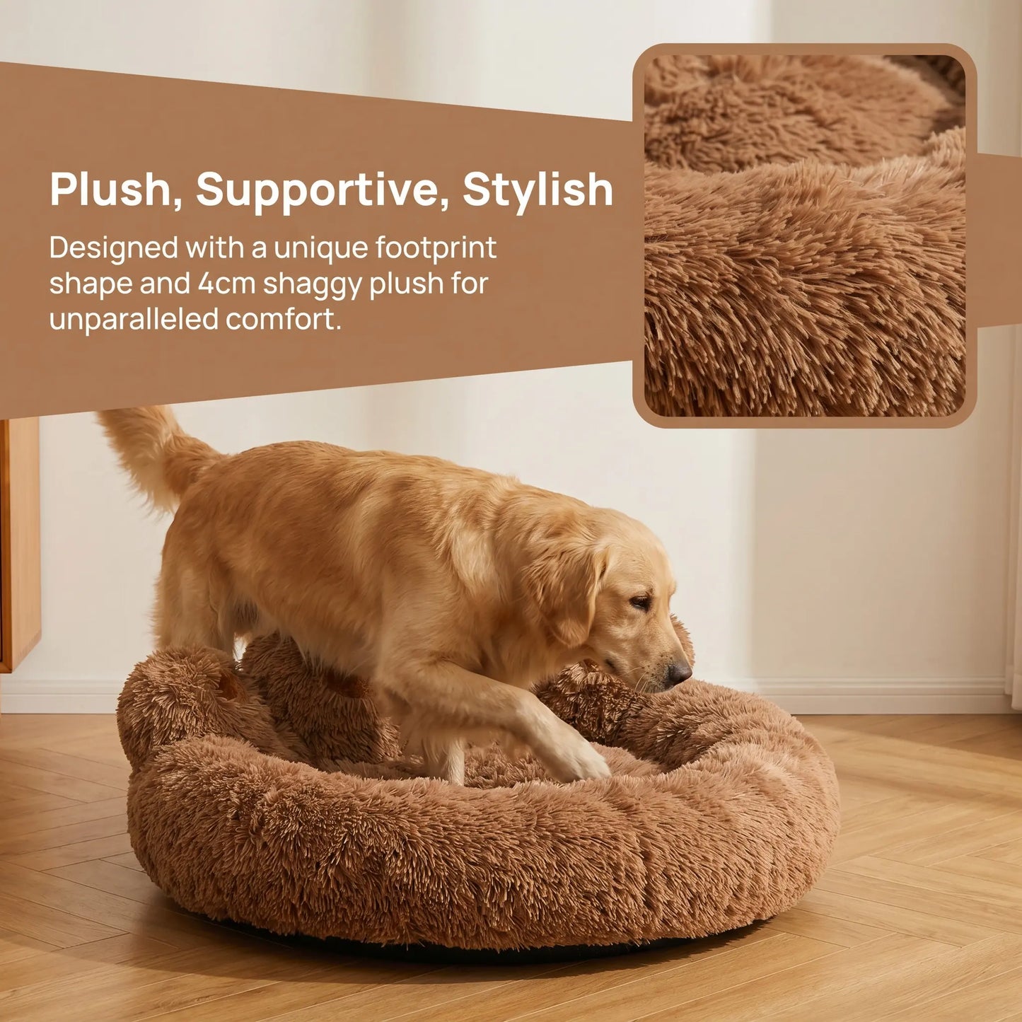 Plush Bear Paw-Shaped Pet Bed for Dogs and Cats