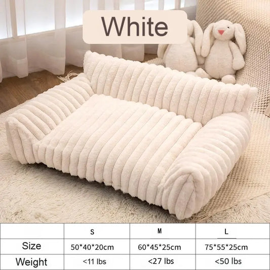 Premium Fluffy Fleece Pet Sofa Bed - Versatile Indoor/Outdoor Use, Removable Washable Cover, Available in 4 Styles, Soft Cozy Comfort for Cats and Dogs