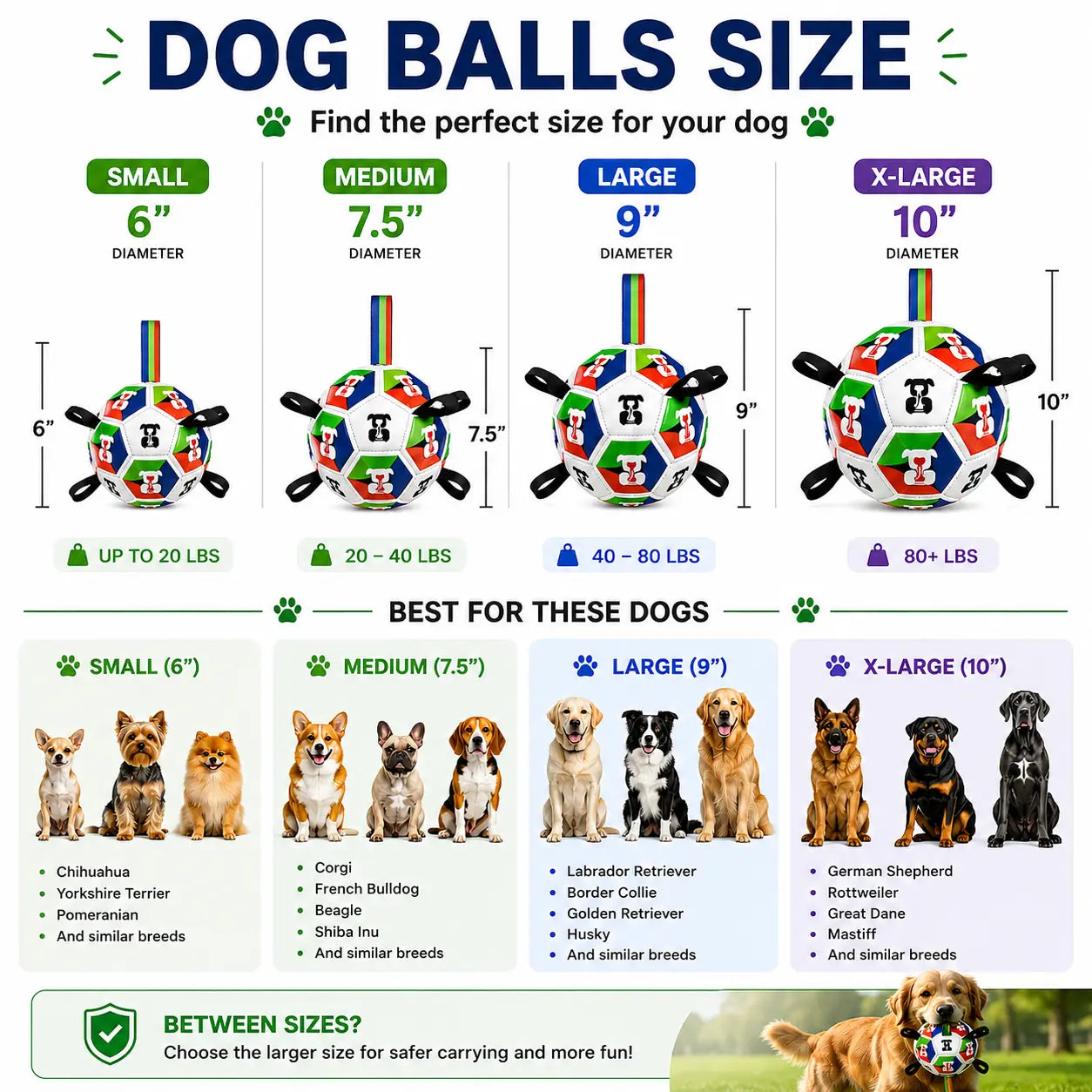 Durable 6-Inch Dog Soccer Ball with Straps - Ideal Outdoor Toy for Small to Medium Dogs and Puppies