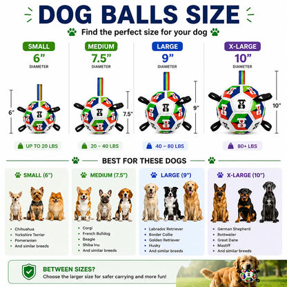 Durable 6-Inch Dog Soccer Ball with Straps - Ideal Outdoor Toy for Small to Medium Dogs and Puppies