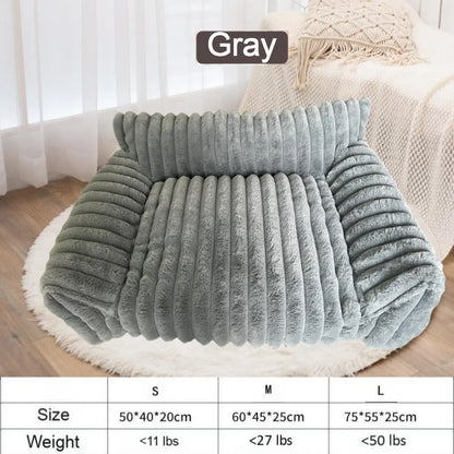 Premium Fluffy Fleece Pet Sofa Bed - Versatile Indoor/Outdoor Use, Removable Washable Cover, Available in 4 Styles, Soft Cozy Comfort for Cats and Dogs