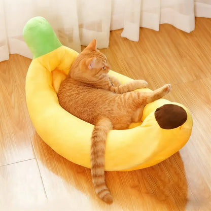 Banana Boat Pet Bed,  Detachable and Washable, Suitable for Small/Medium Cats/Dogs, Comfortable and Soft