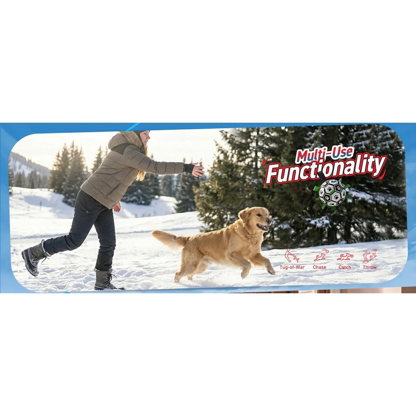Durable 6-Inch Dog Soccer Ball with Straps - Ideal Outdoor Toy for Small to Medium Dogs and Puppies