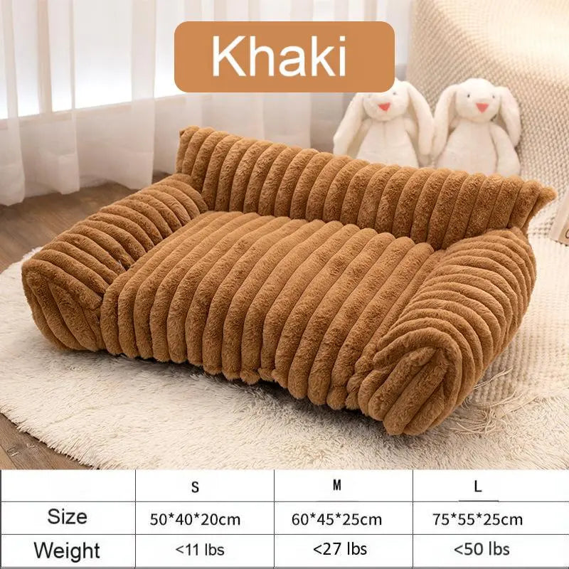 Premium Fluffy Fleece Pet Sofa Bed - Versatile Indoor/Outdoor Use, Removable Washable Cover, Available in 4 Styles, Soft Cozy Comfort for Cats and Dogs