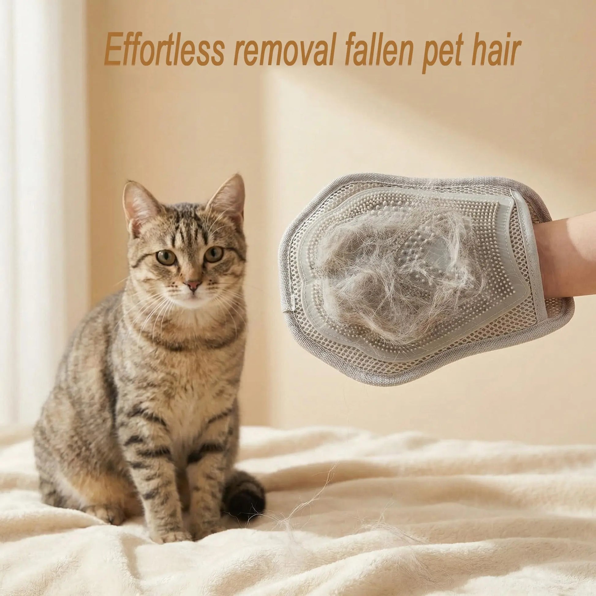 Pet Hair Removal Gloves, 2-In-1 Dual-Sided Pet Grooming Tool, Deshedding Tool, Silicone Brush & Glove for Pets, Furniture, Clothes