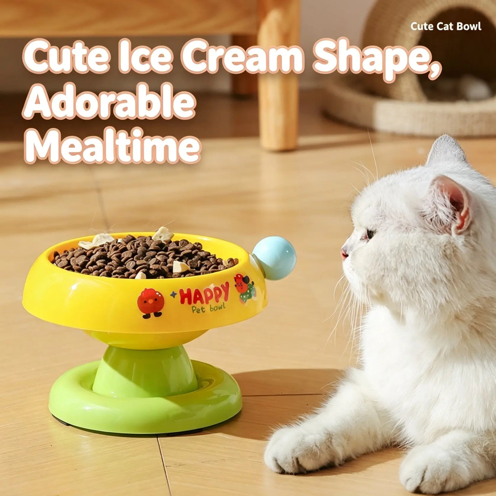 Stainless Steel Cat Bowl Feeder for Cats and Dogs, 3 Color Options, Anti-Slip, Non-Tip, Removable Inner Liner, Easy to Clean