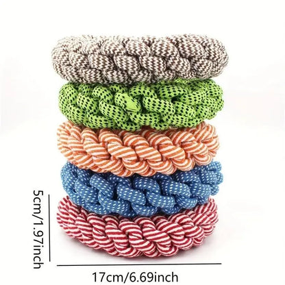 Heavy-Duty Bite-Resistant Rope Dog Toy for Medium to Large Dogs - Interactive Dental Cleaning and Chewing Toy for Pulling Games and Solo Play
