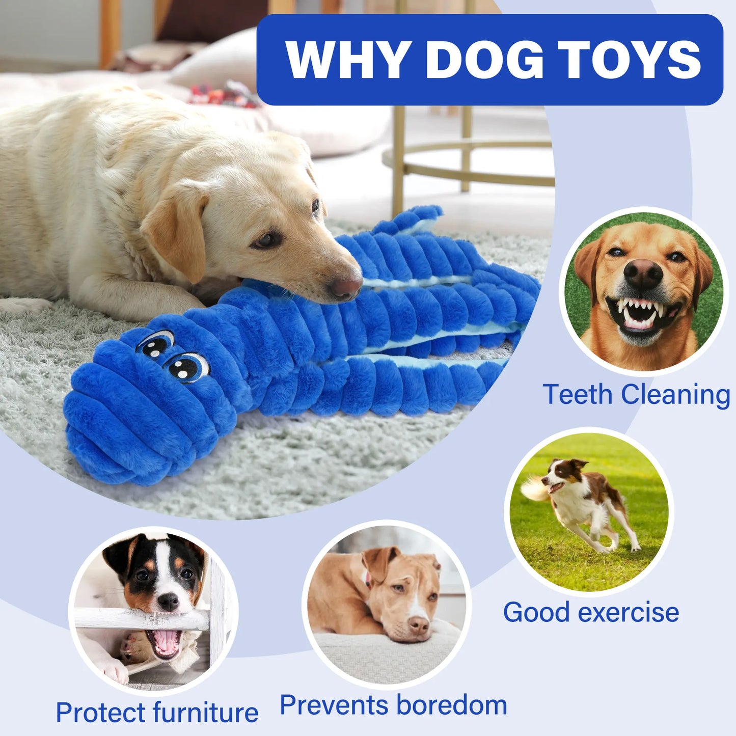 Prime Pets Extra Large Plush Octopus Dog Toy for Large Dogs, 27” Crinkle and Squeaky Tug of War Chew Toy in Yellow