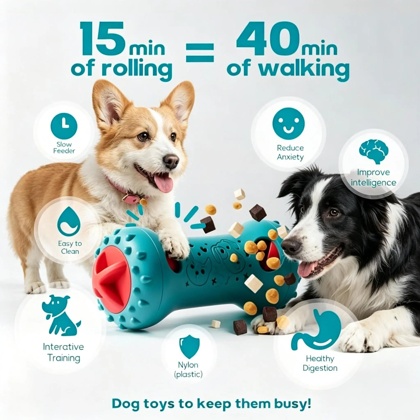 Interactive Treat Dispensing Puzzle Toy for Dogs and Cats - Enrichment Toy for IQ Training and Mental Stimulation, Ideal for Puppies and Adult Pets