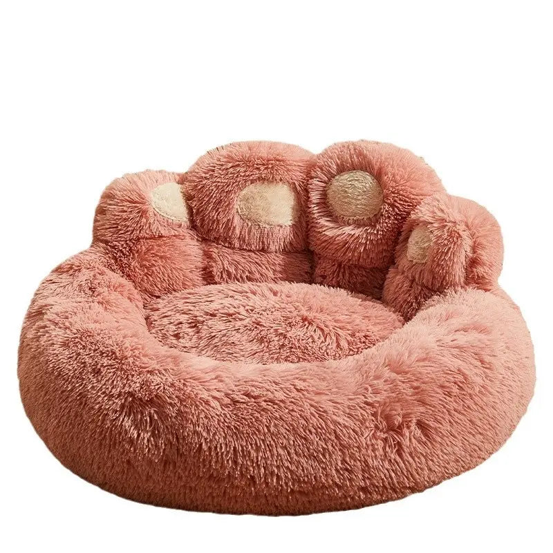 Plush Bear Paw-Shaped Pet Bed for Dogs and Cats
