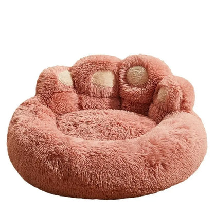 Plush Bear Paw-Shaped Pet Bed for Dogs and Cats