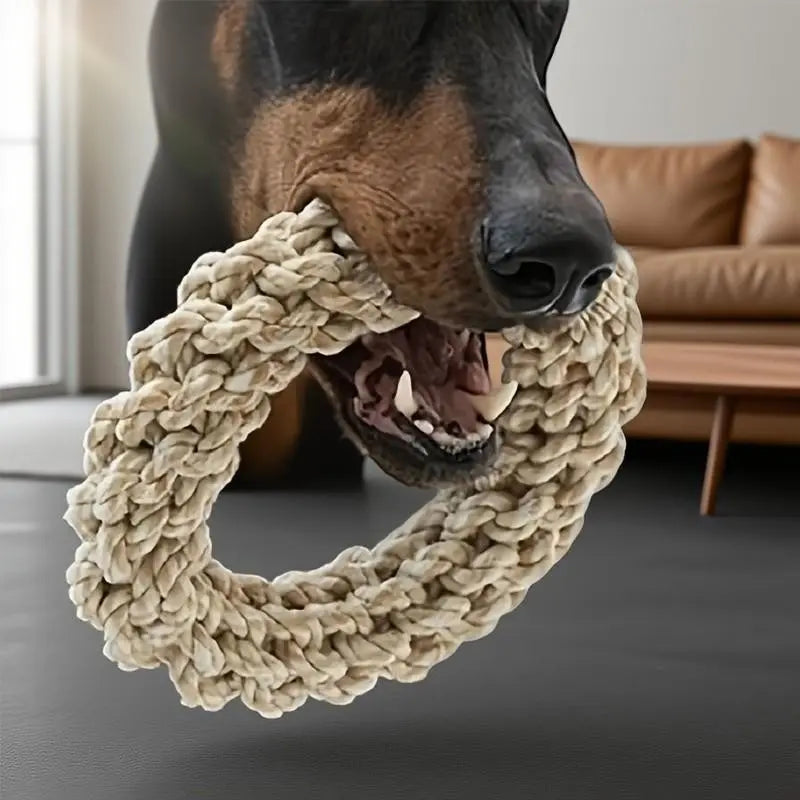 Heavy-Duty Bite-Resistant Rope Dog Toy for Medium to Large Dogs - Interactive Dental Cleaning and Chewing Toy for Pulling Games and Solo Play