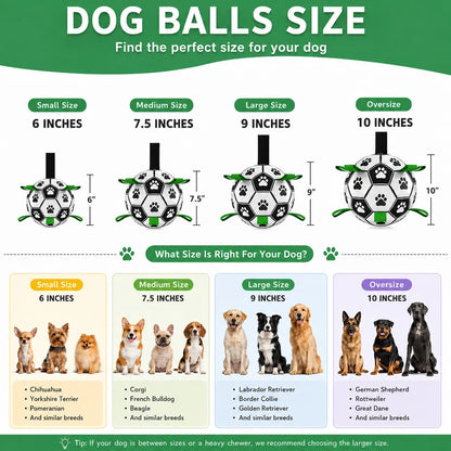 Durable 6-Inch Dog Soccer Ball with Straps - Ideal Outdoor Toy for Small to Medium Dogs and Puppies