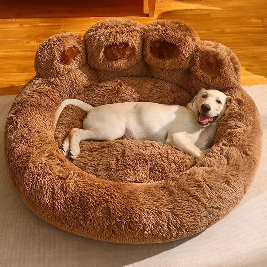 Plush Bear Paw-Shaped Pet Bed for Dogs and Cats