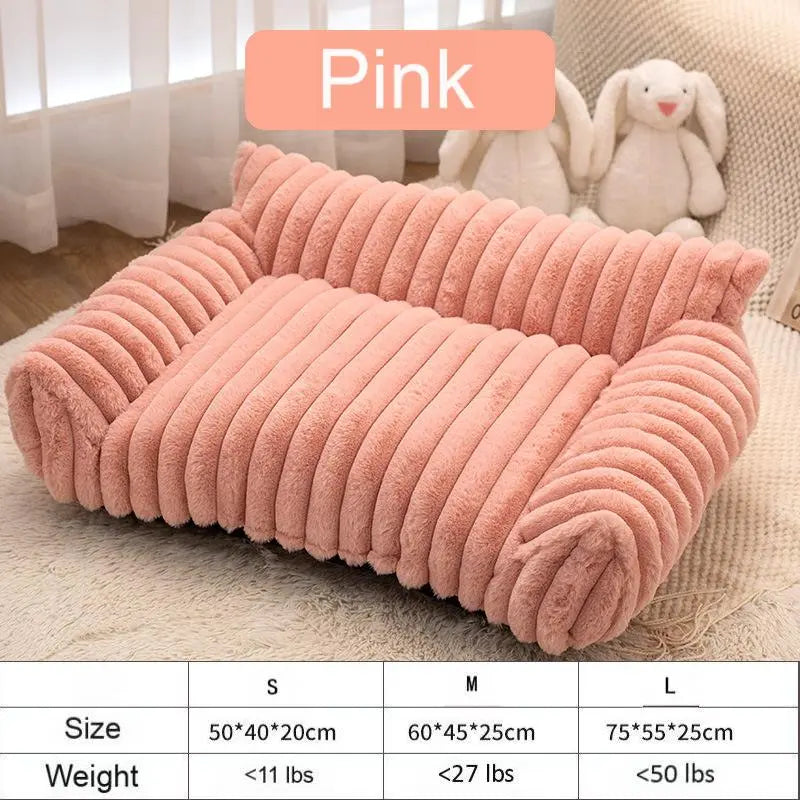 Premium Fluffy Fleece Pet Sofa Bed - Versatile Indoor/Outdoor Use, Removable Washable Cover, Available in 4 Styles, Soft Cozy Comfort for Cats and Dogs