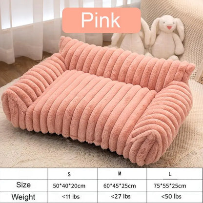 Premium Fluffy Fleece Pet Sofa Bed - Versatile Indoor/Outdoor Use, Removable Washable Cover, Available in 4 Styles, Soft Cozy Comfort for Cats and Dogs